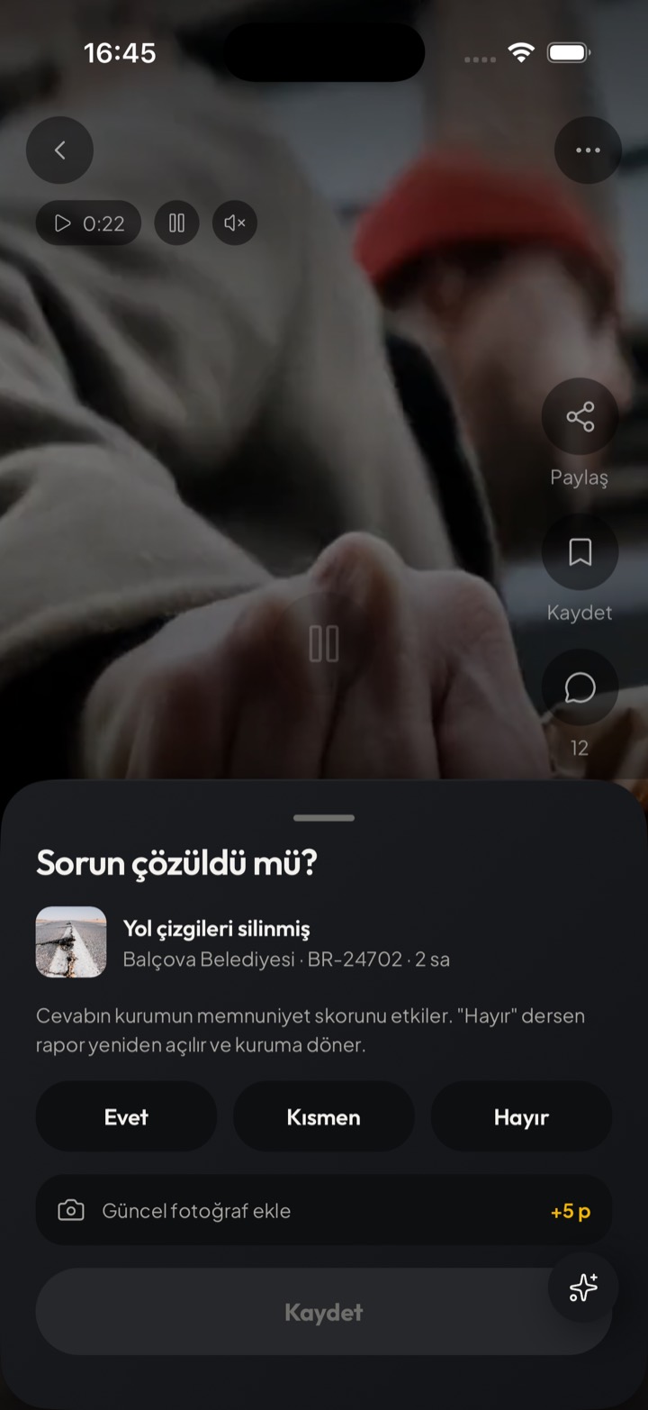 Çözüm doğrulama ekranı