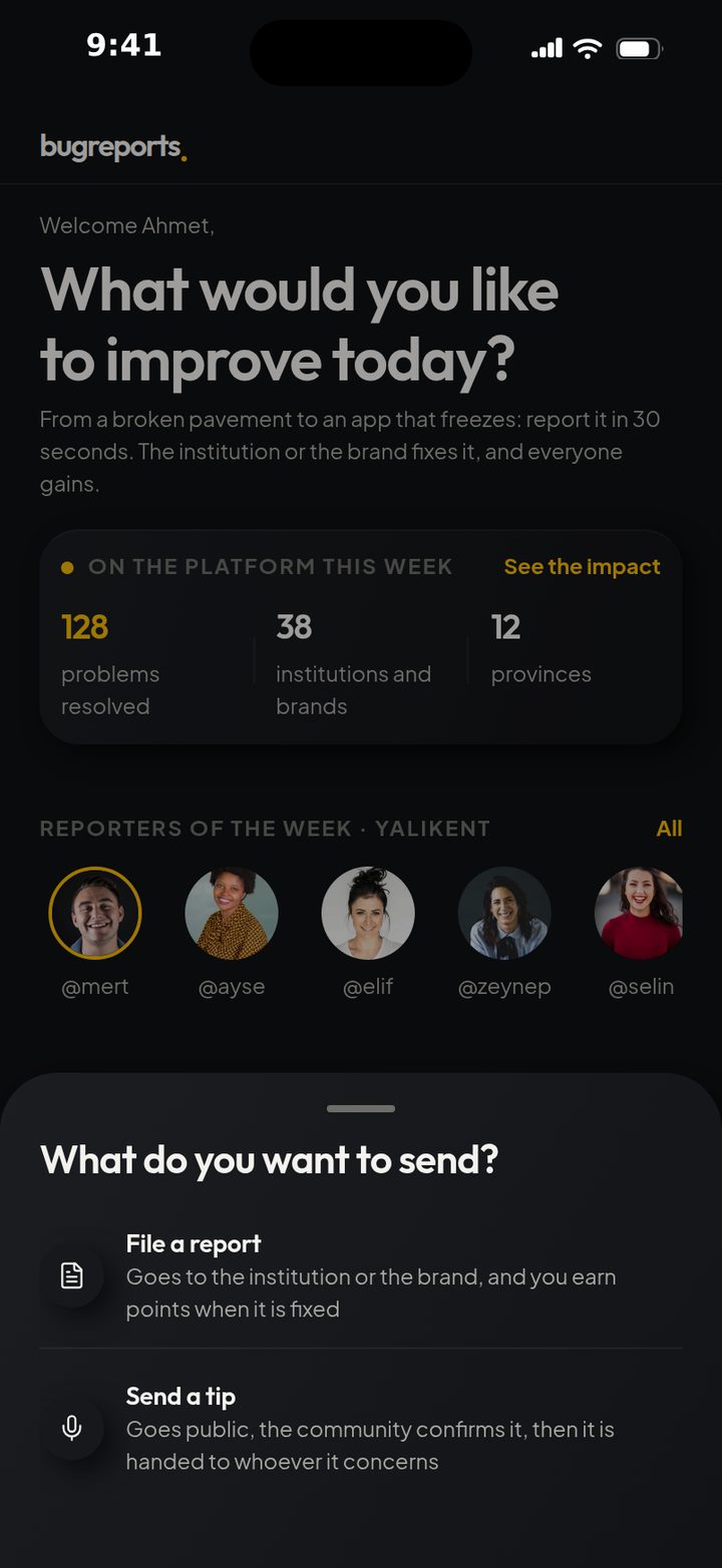 Choosing between a report and a tip